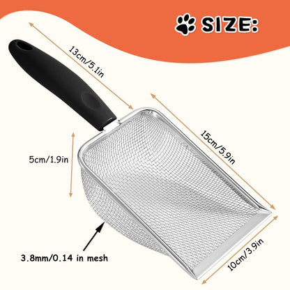 Steel Scoop - Heavy-Duty Cat Litter Shovel