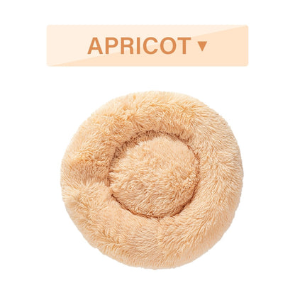 Fluffy Donut Dog Bed Warm Soft Long Plush Pet Cushion Doghouse Cat Bed Washable Pet Sofa Mat Calming Samll Large Dog Beds