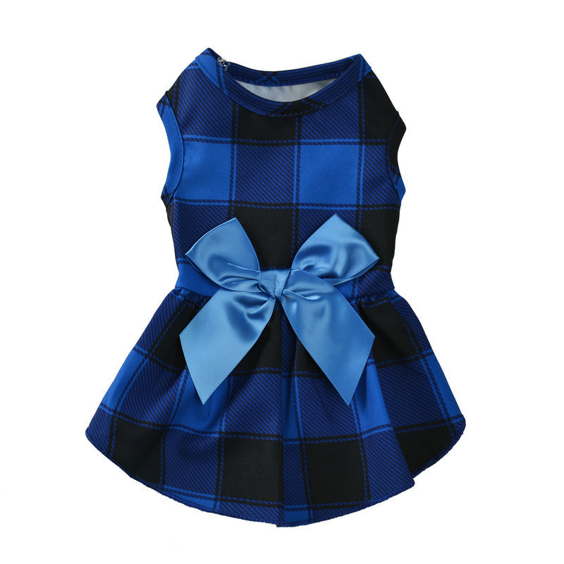 Plaid Bow Pet Outfit